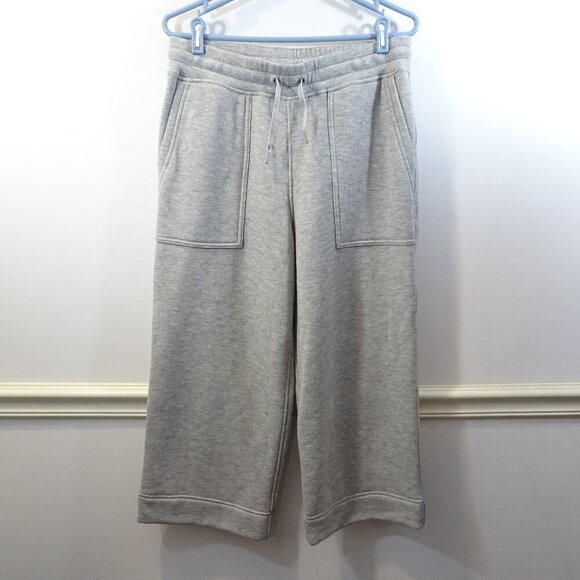 NWT Smartwool Recycled Terry Crop Wide Leg Pant Jogger Heather Gray Size L - Picture 1 of 6